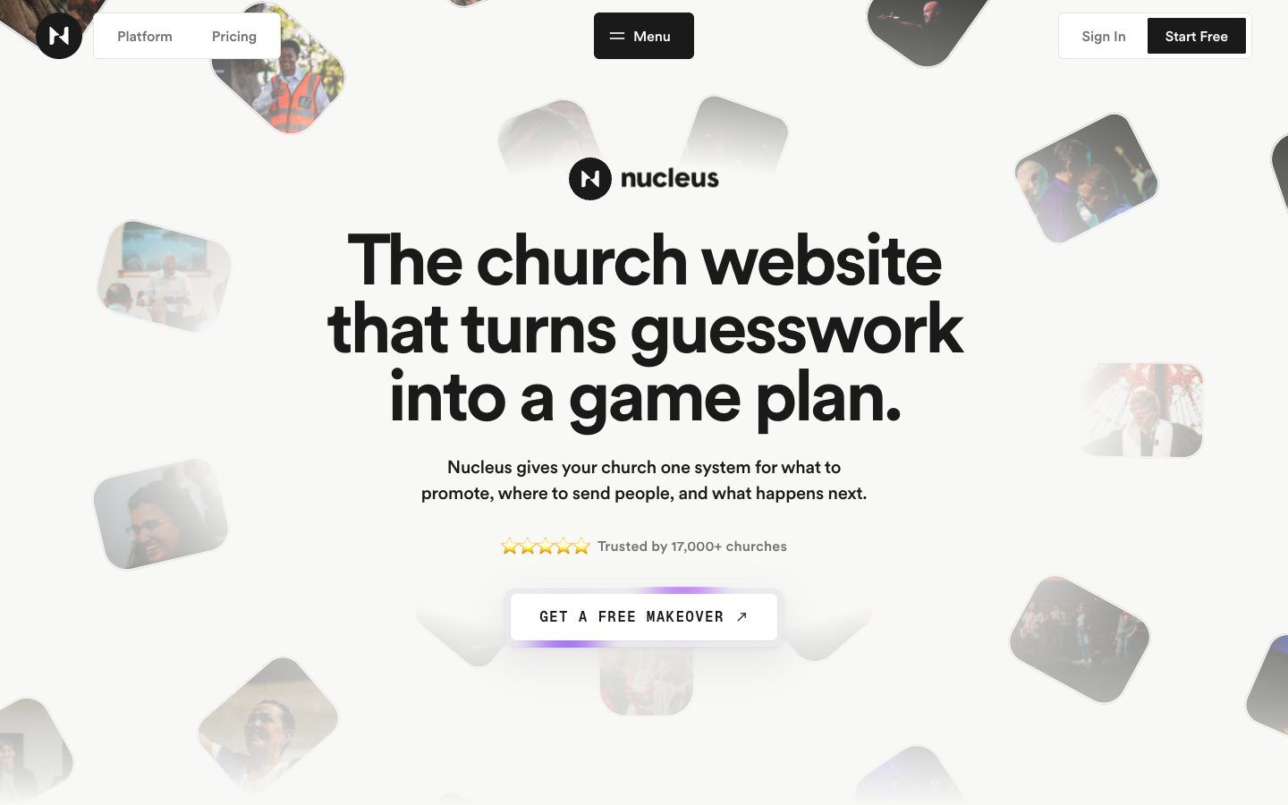 Nucleus website homepage