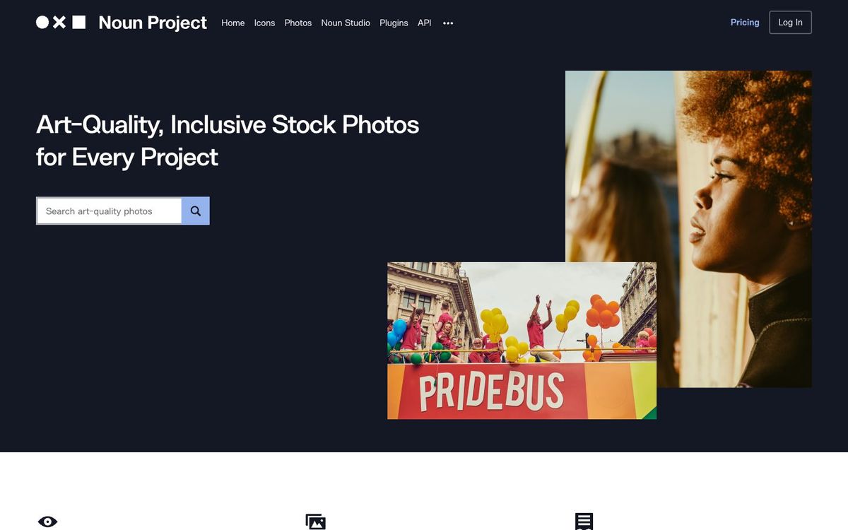 Noun Project Photos website homepage