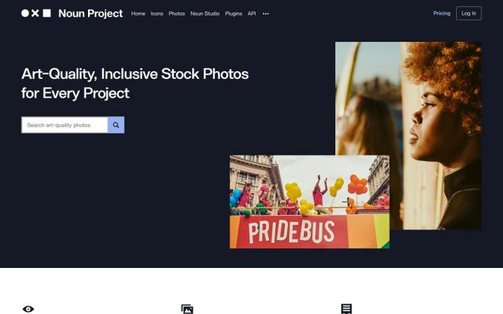 Noun Project Photos website homepage