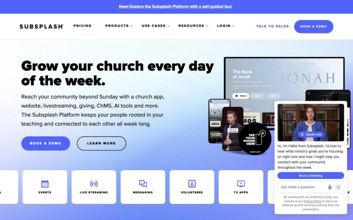 Subsplash website homepage