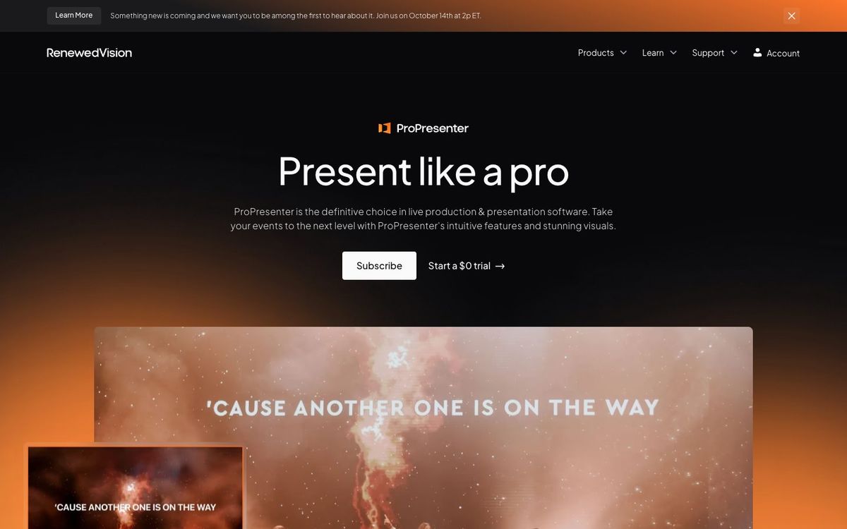 ProPresenter website homepage