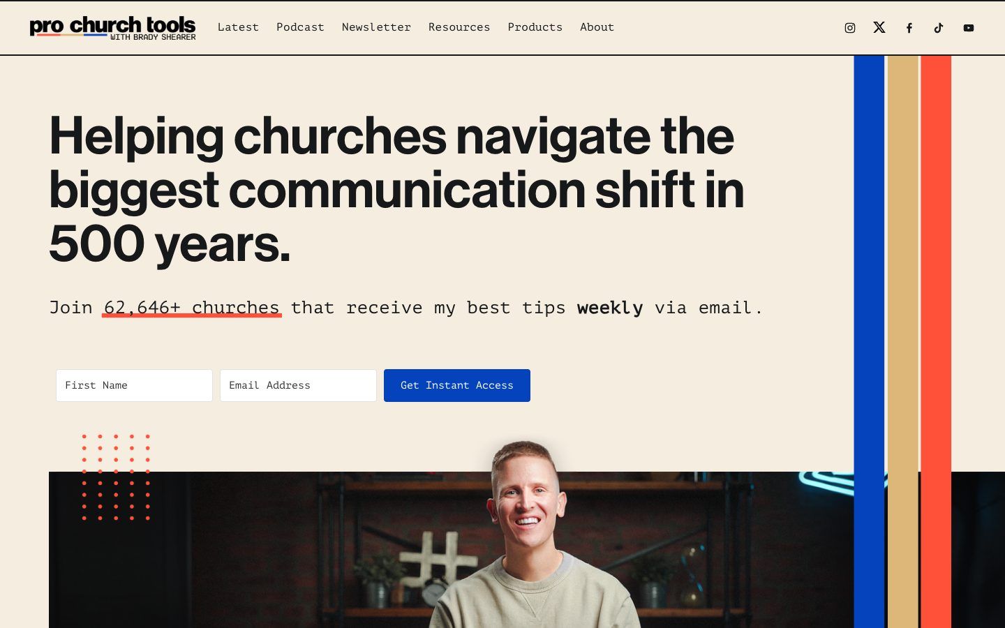 Pro Church Tools website homepage