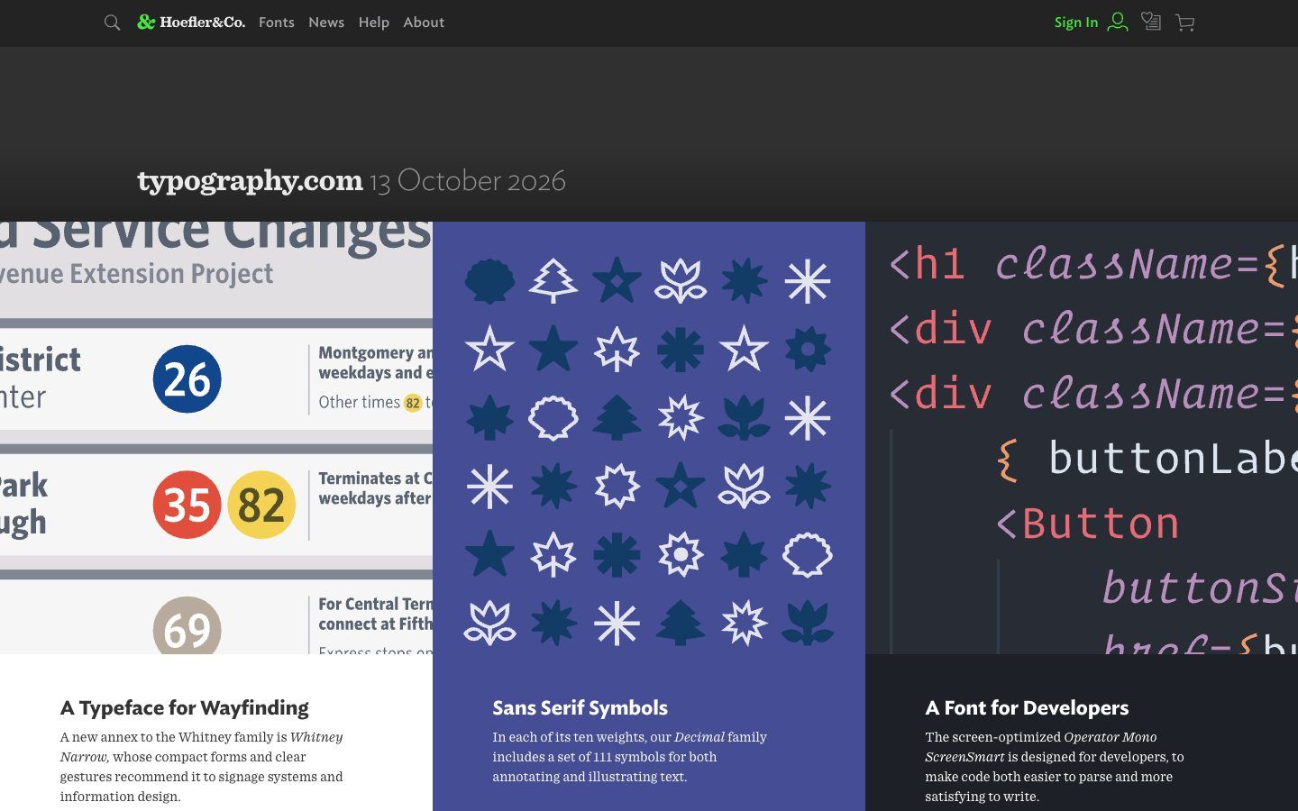 Hoefler&Co website homepage