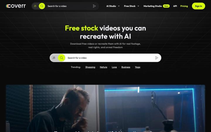 Coverr website homepage