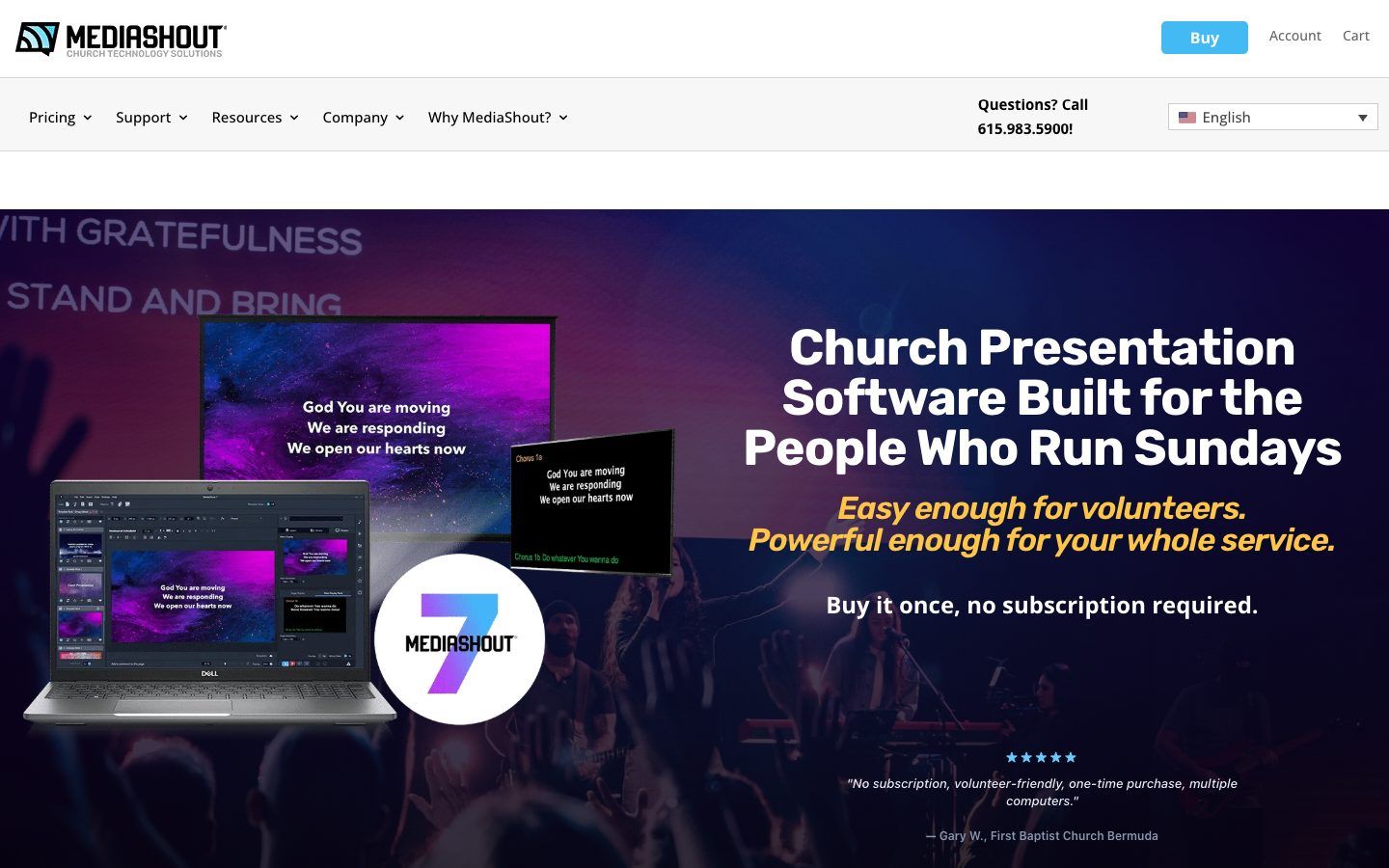 MediaShout website homepage