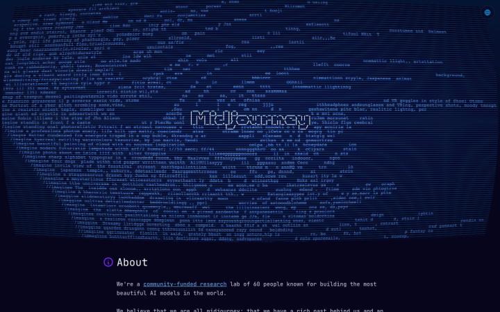Midjourney website homepage