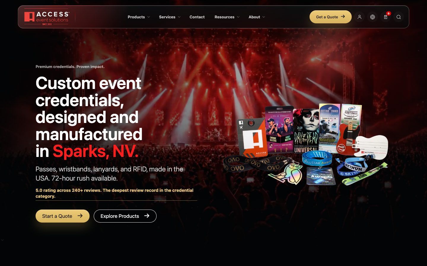 Access Event Solutions website homepage