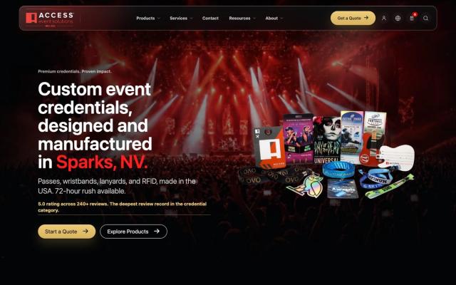 Access Event Solutions website homepage
