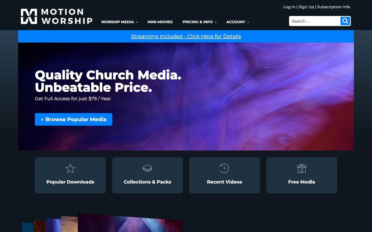 Motion Worship website homepage