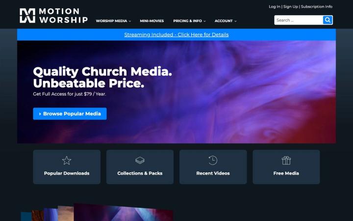 Motion Worship website homepage