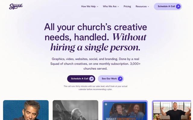 Church Media Squad: A Whole Creative Team for Your Church, Without Hiring One website