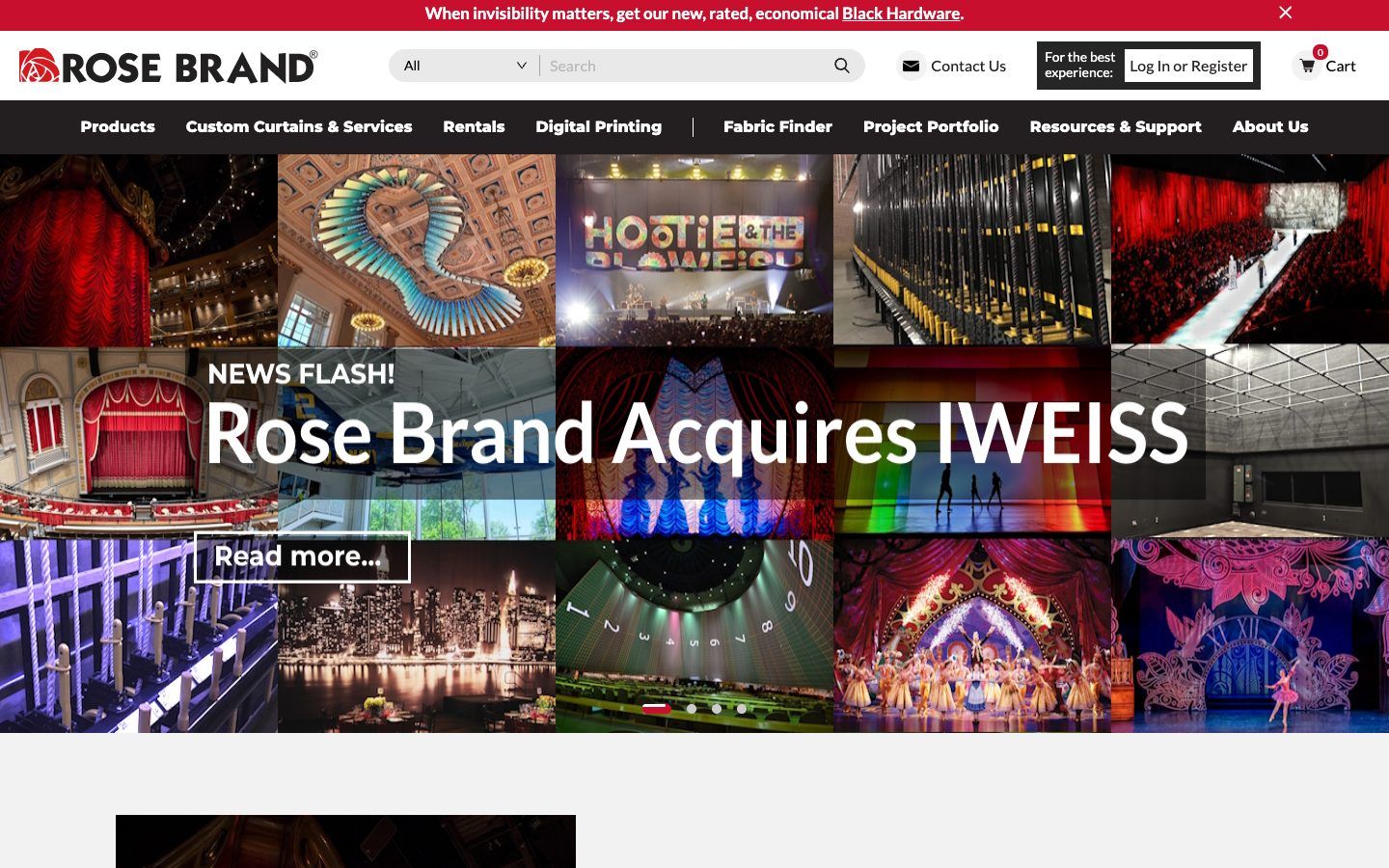 Rose Brand website homepage