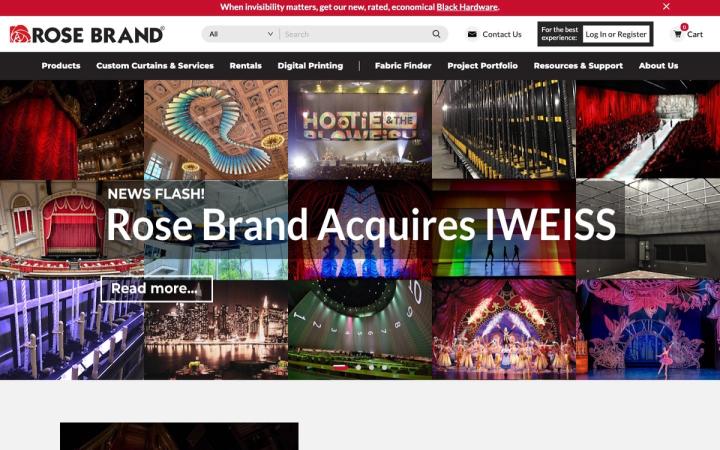 Rose Brand website homepage