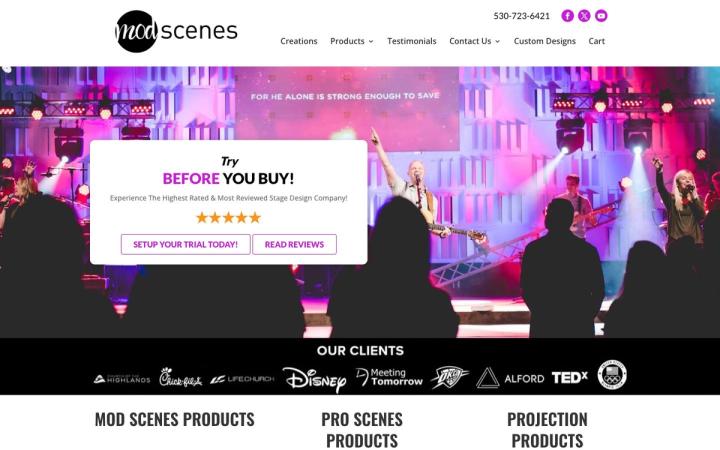 Mod Scenes website homepage
