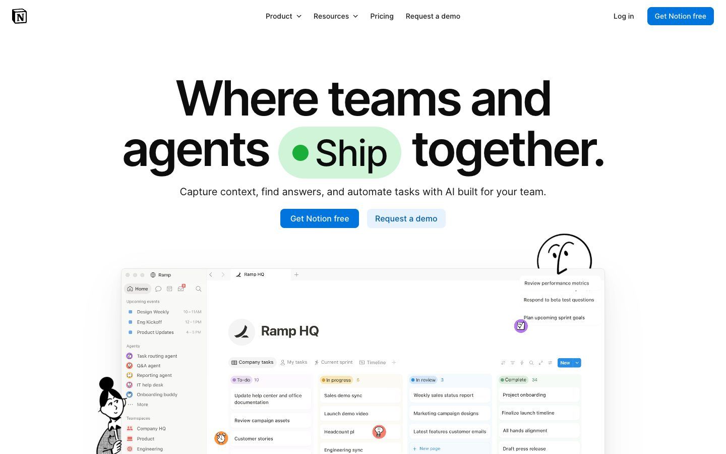 Notion website homepage