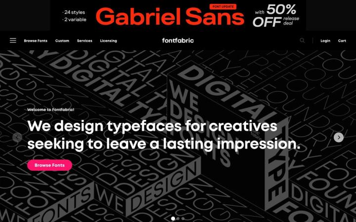 Font Fabric website homepage