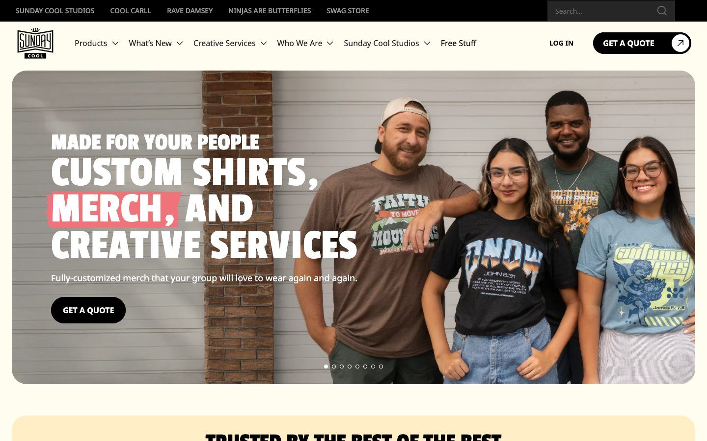Sunday Cool website homepage