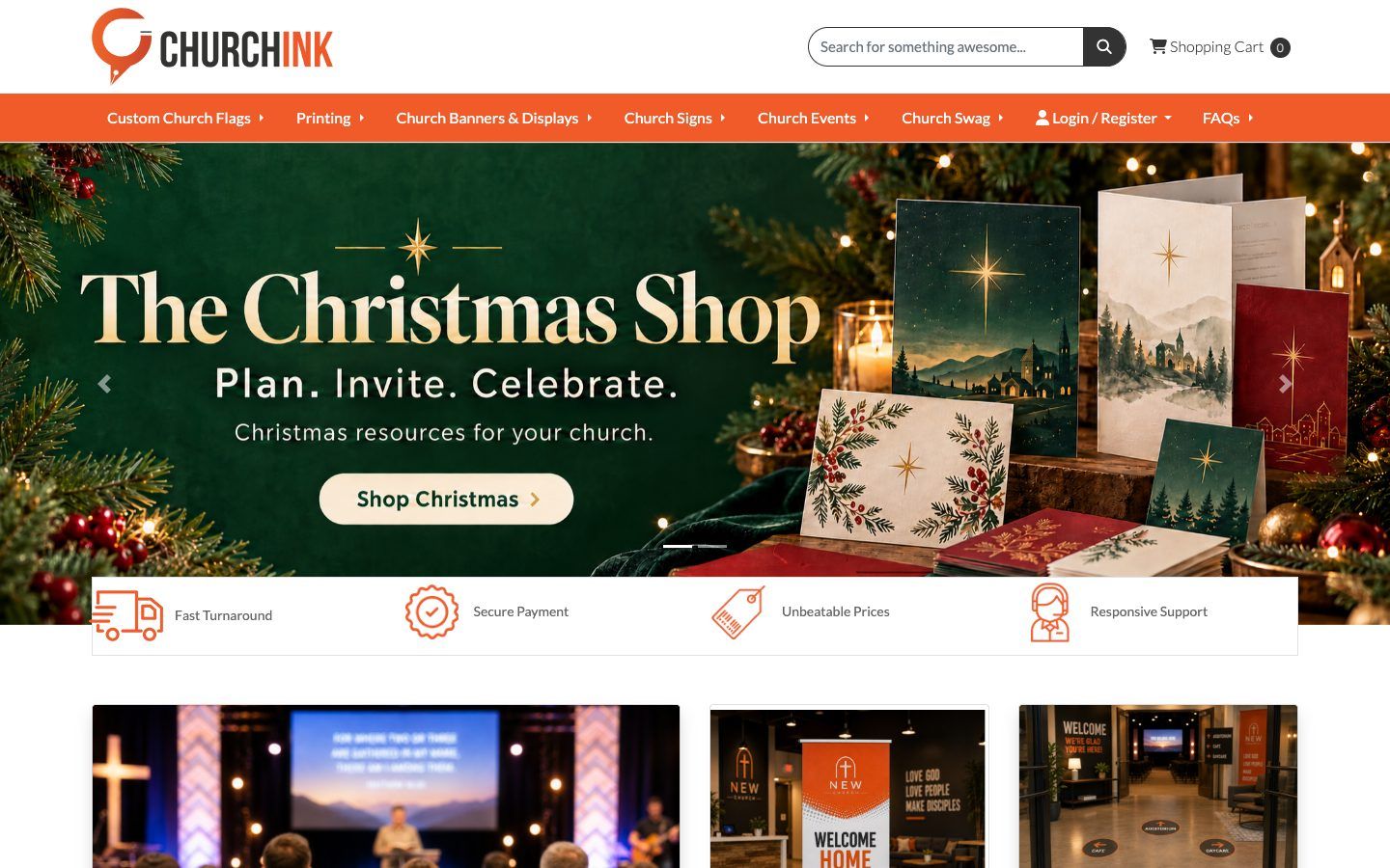 Church Ink website homepage