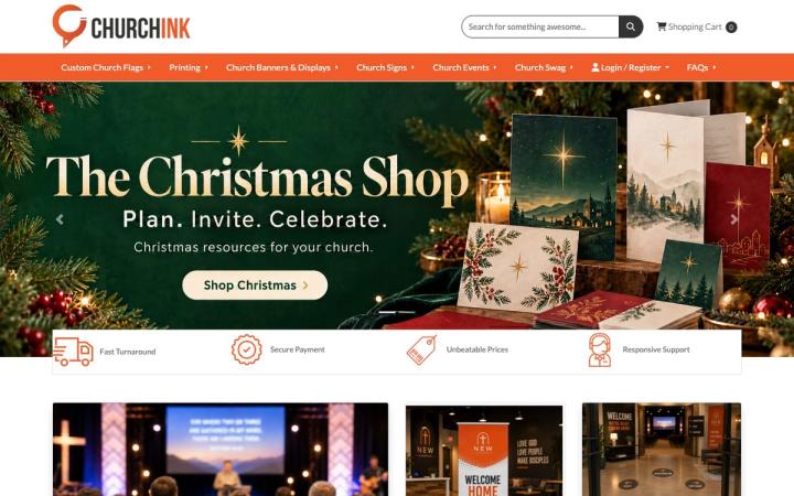 Church Ink website homepage