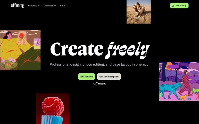 Affinity website homepage