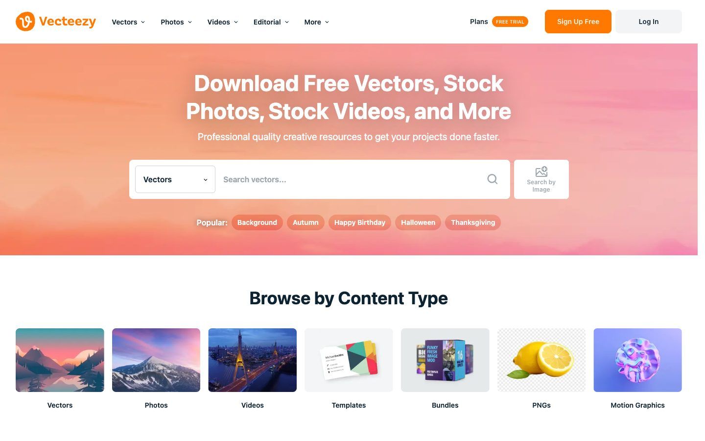 Vecteezy website homepage
