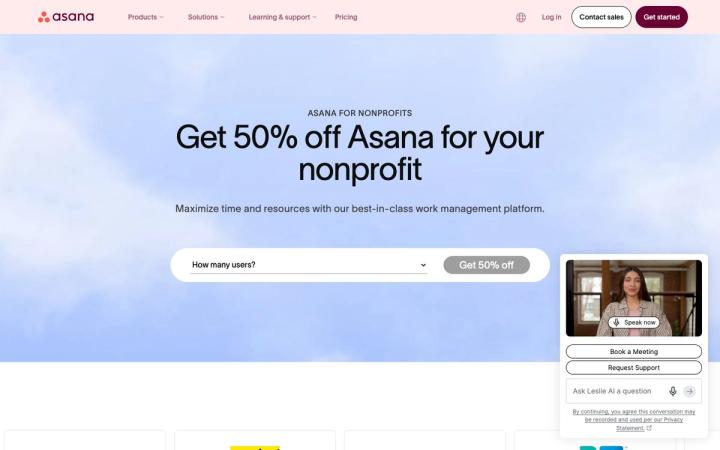 Asana website homepage