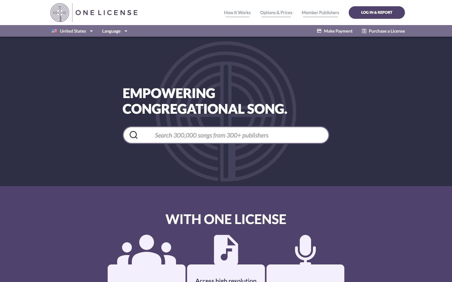 OneLicense website homepage