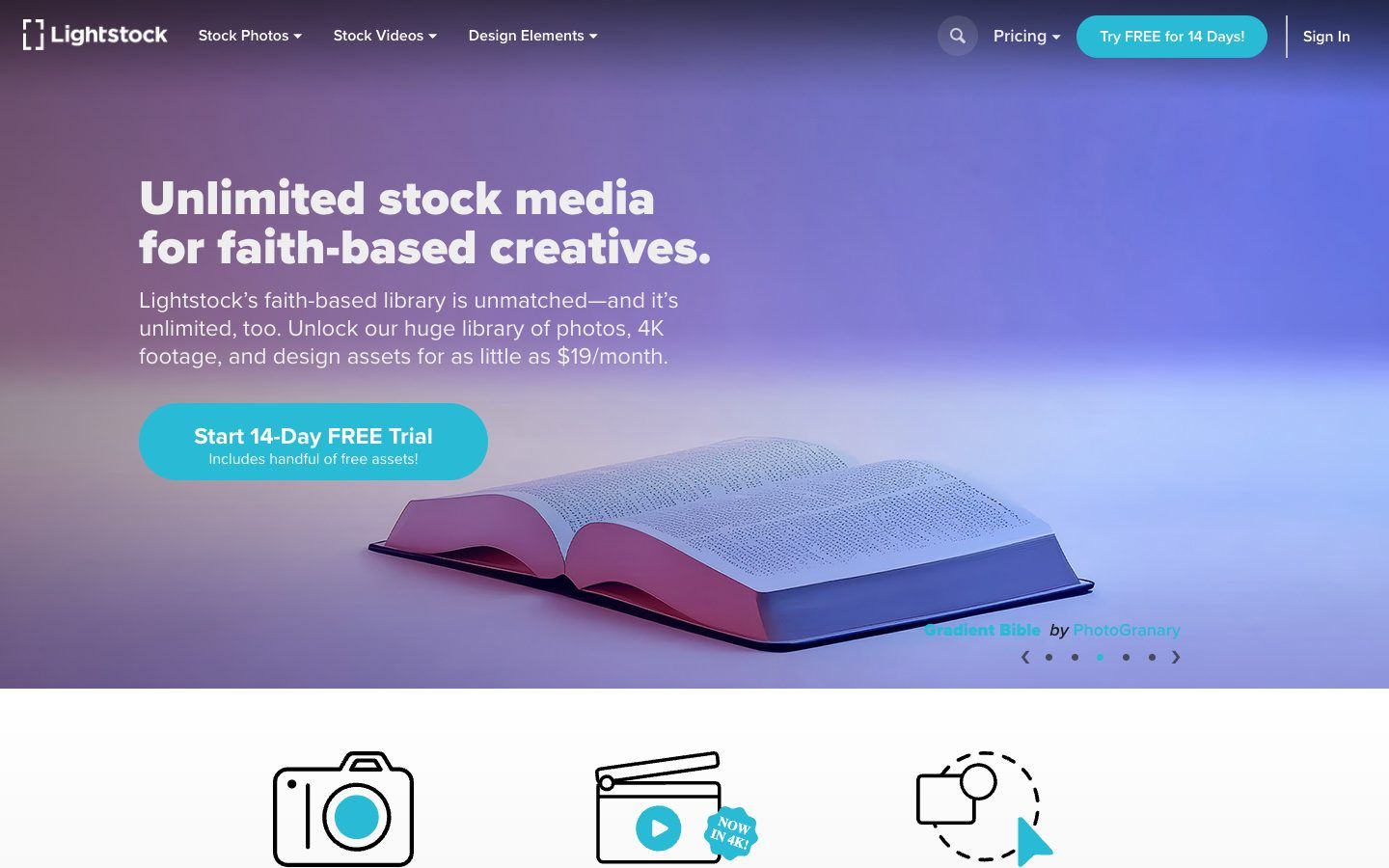 Lightstock website homepage