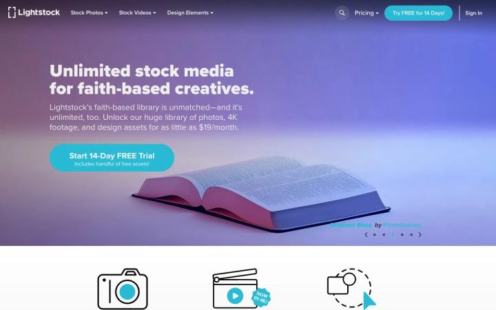 Lightstock website homepage