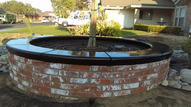 Custom brick tree planter