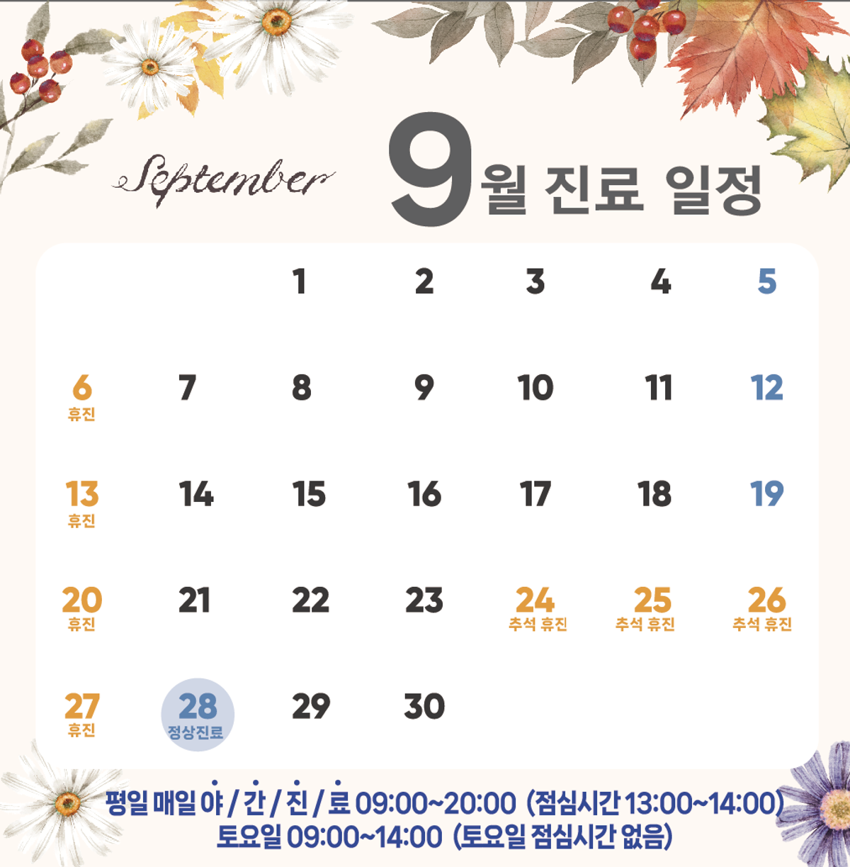 9월 일정