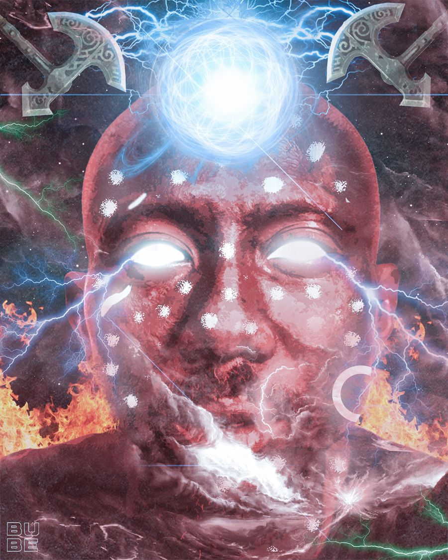 Digital artwork composition of yoruba myth god — Sango
