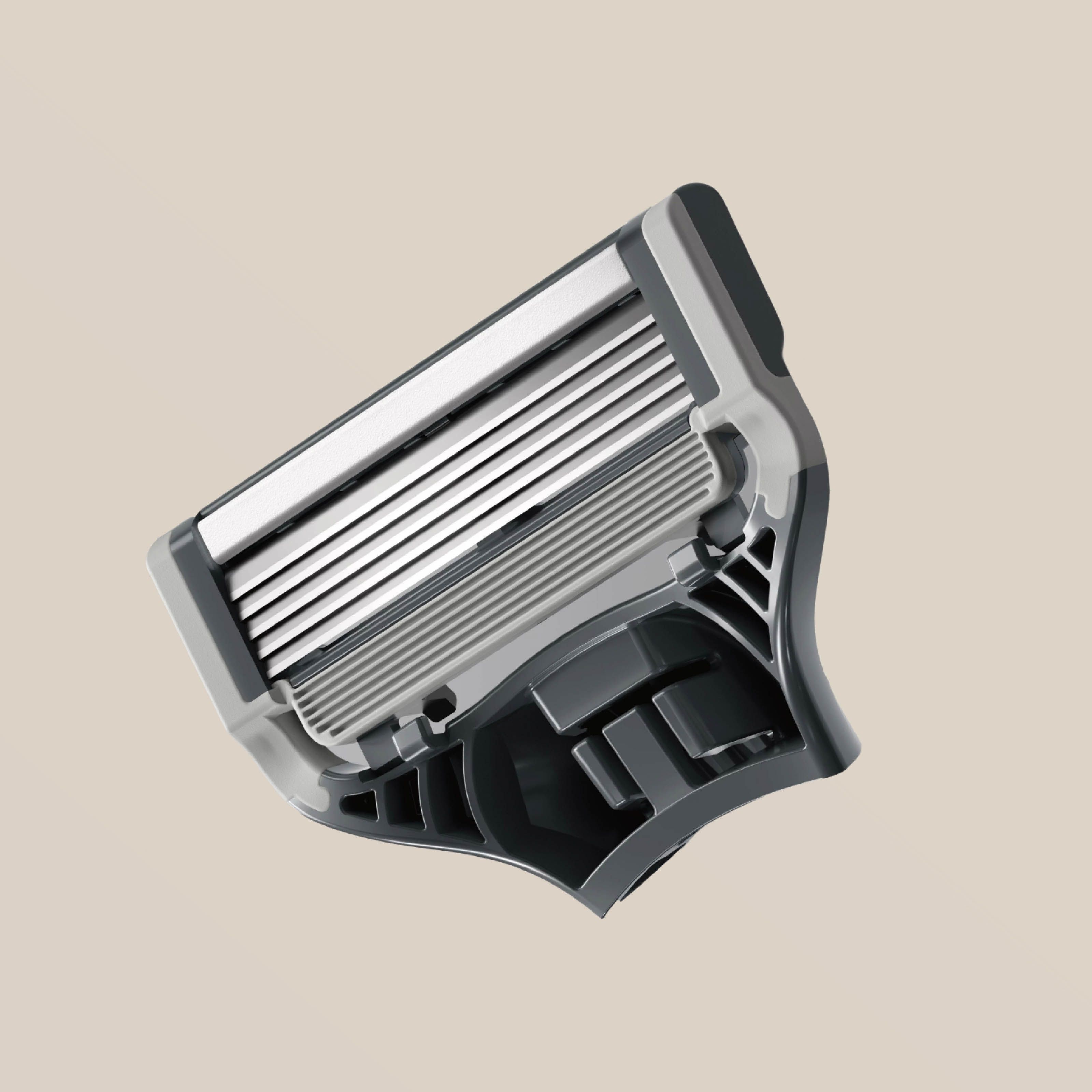 Close up of Blade on a solid beige background.