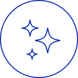cartoon stars in a blue circle