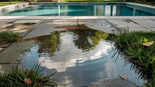 water puddling around pool