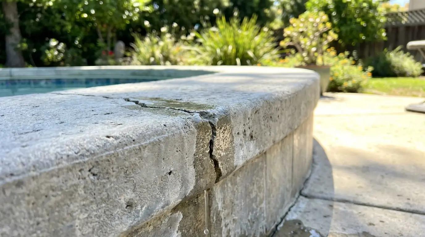 pool edge crack