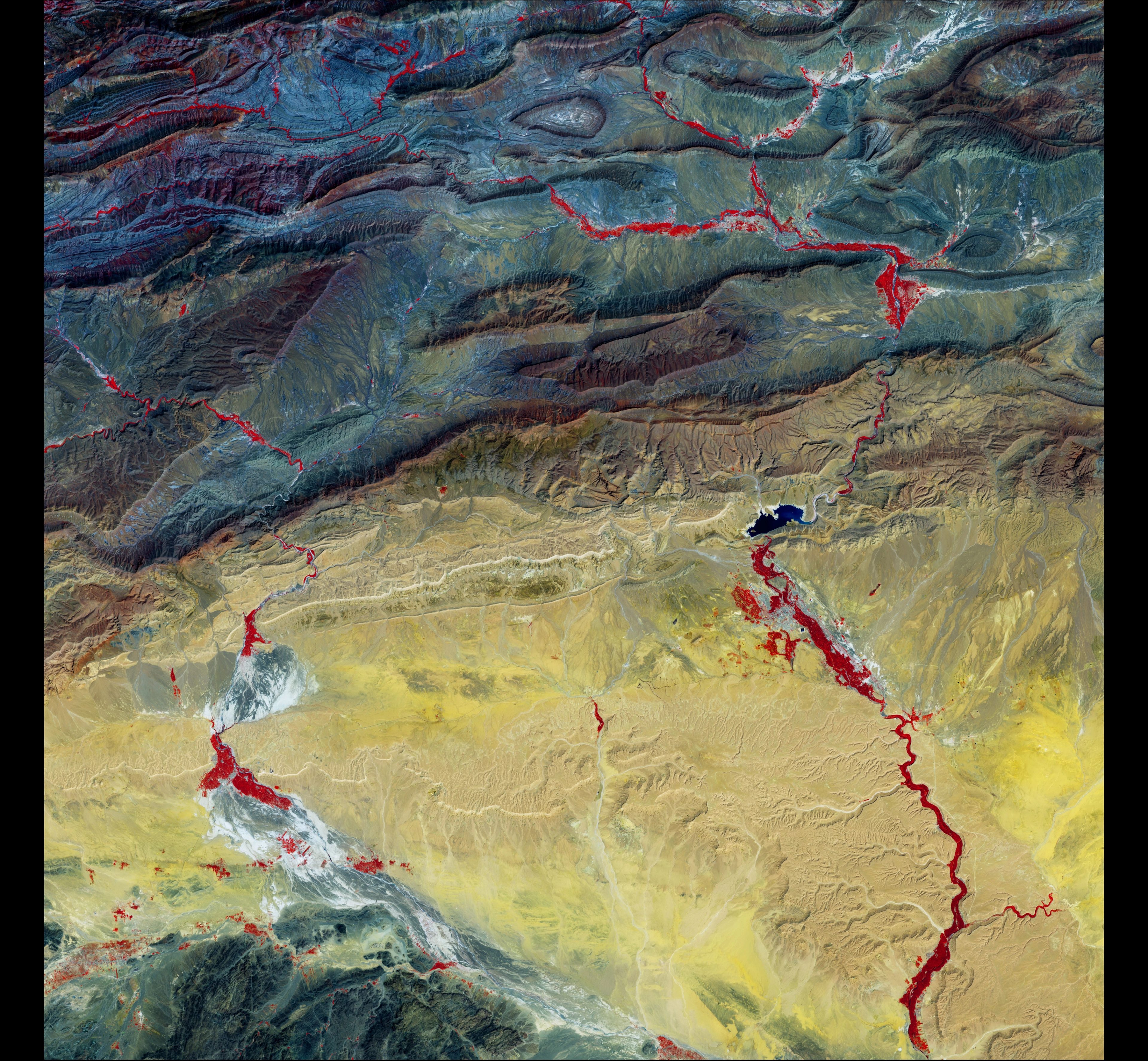 Crimson Streams — Morocco — Landsat 8