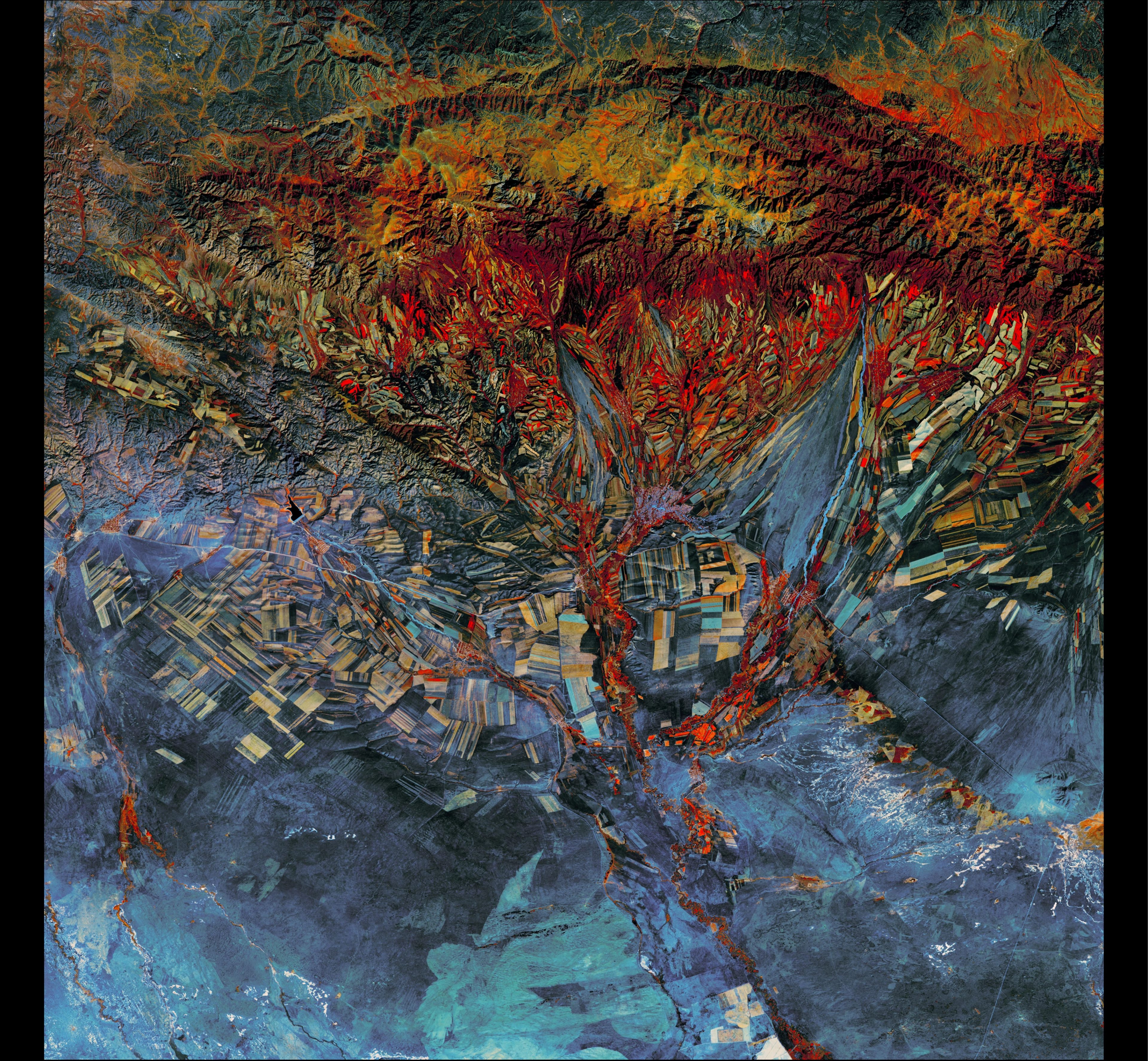 Cubism—Landsat Style — Kazakhstan — Landsat 8
