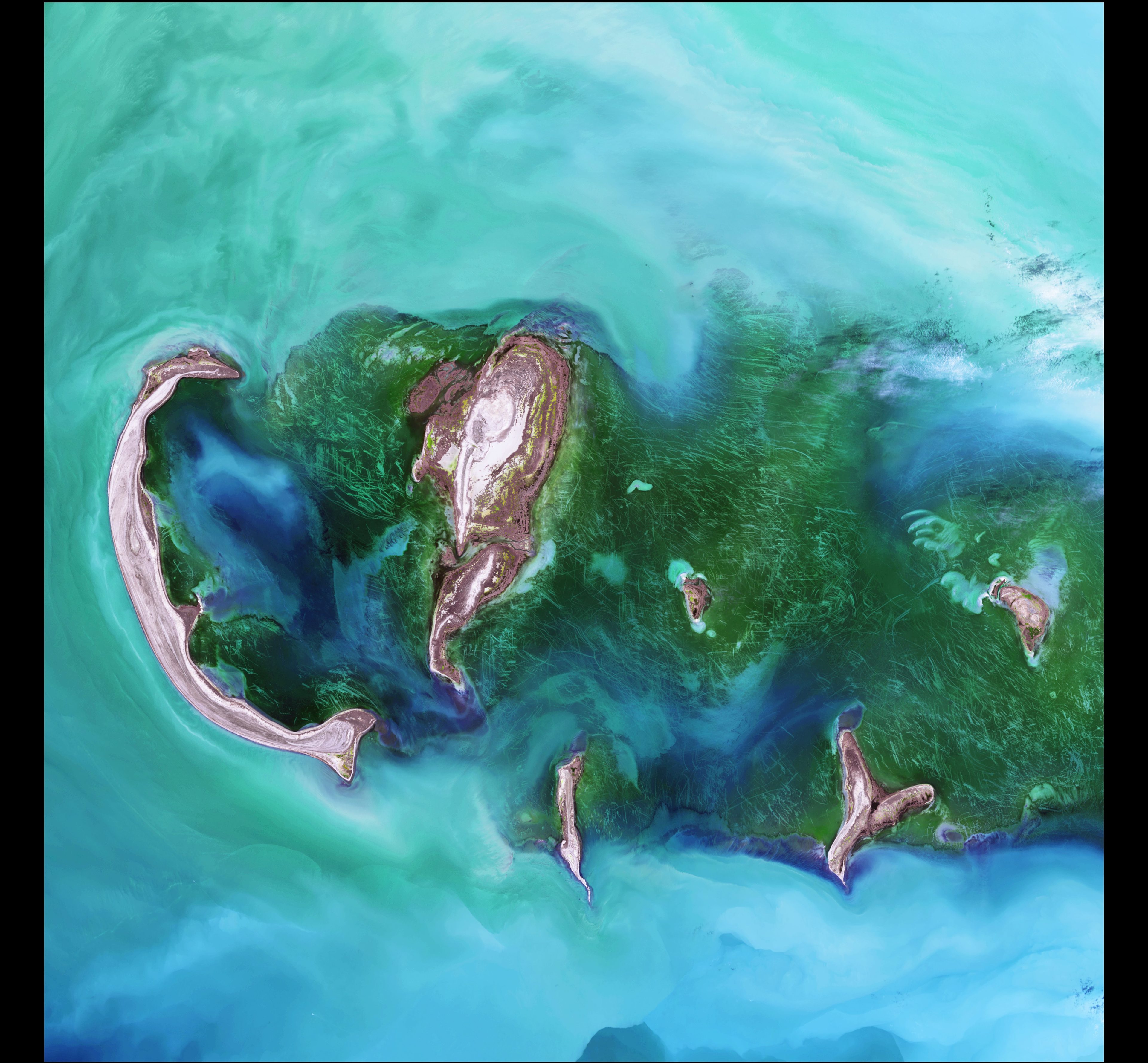 Caspian Scour — Kazakhstan — Landsat 8