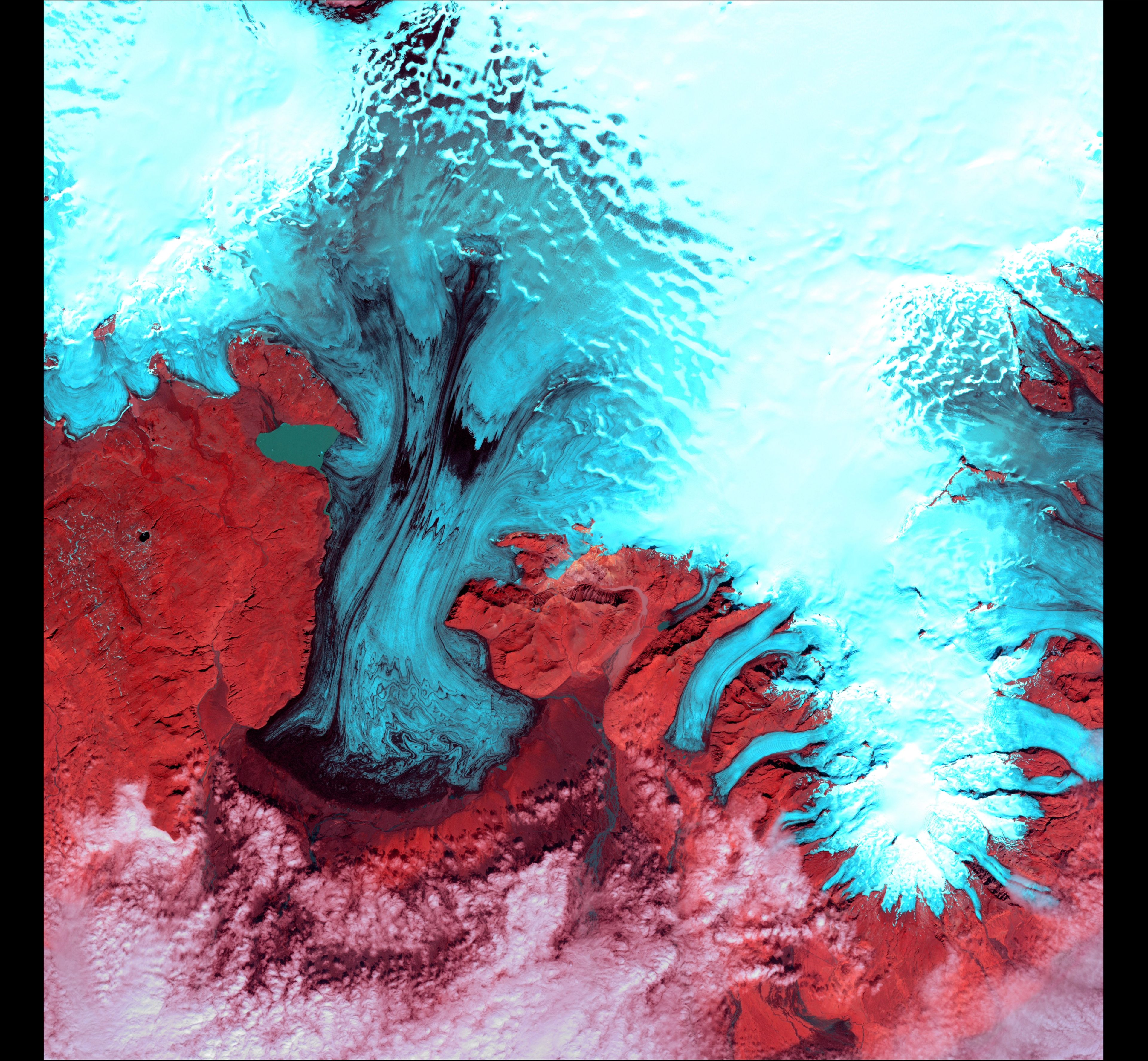 Vatnajokull Glacier Ice Cap — Iceland — Landsat 7