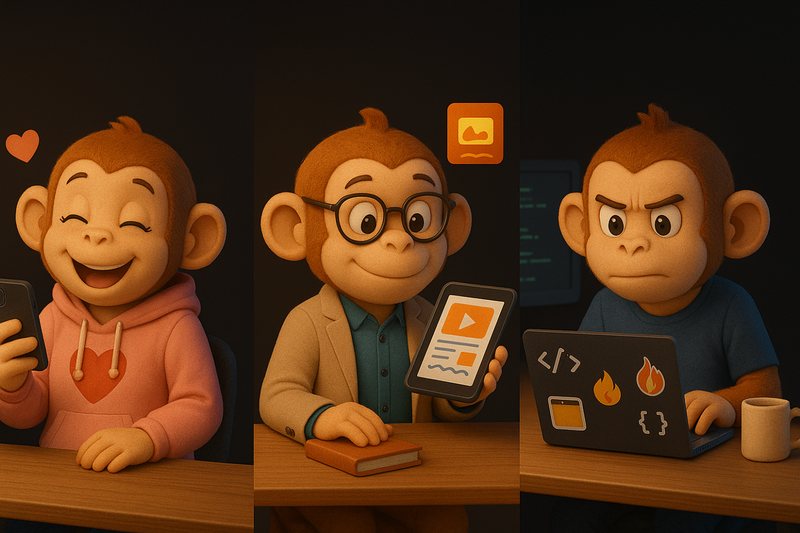 One scrolls, one sells, one ships — all powered by bananas