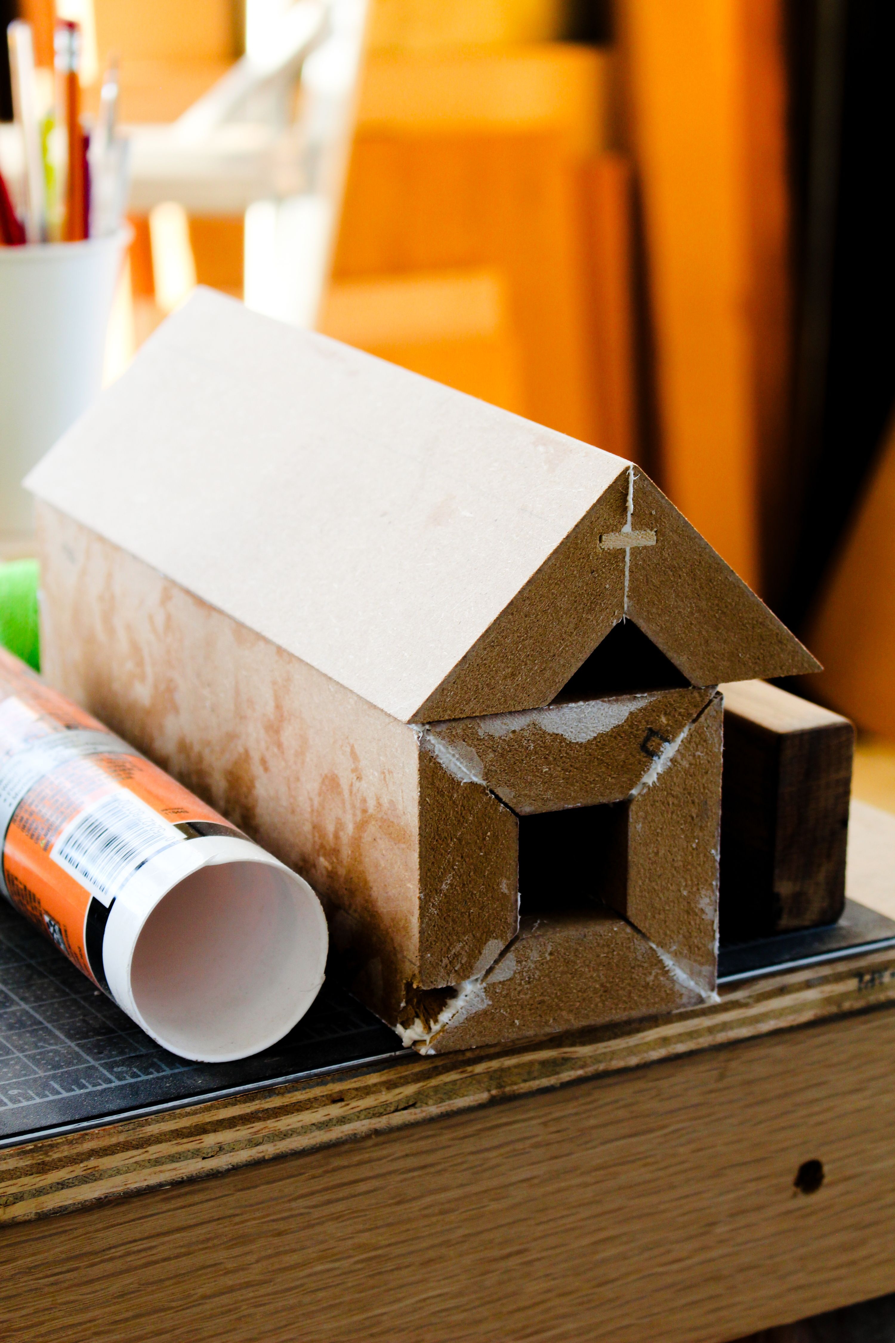 MDF glued into a cube, WOE, Width Over Ears