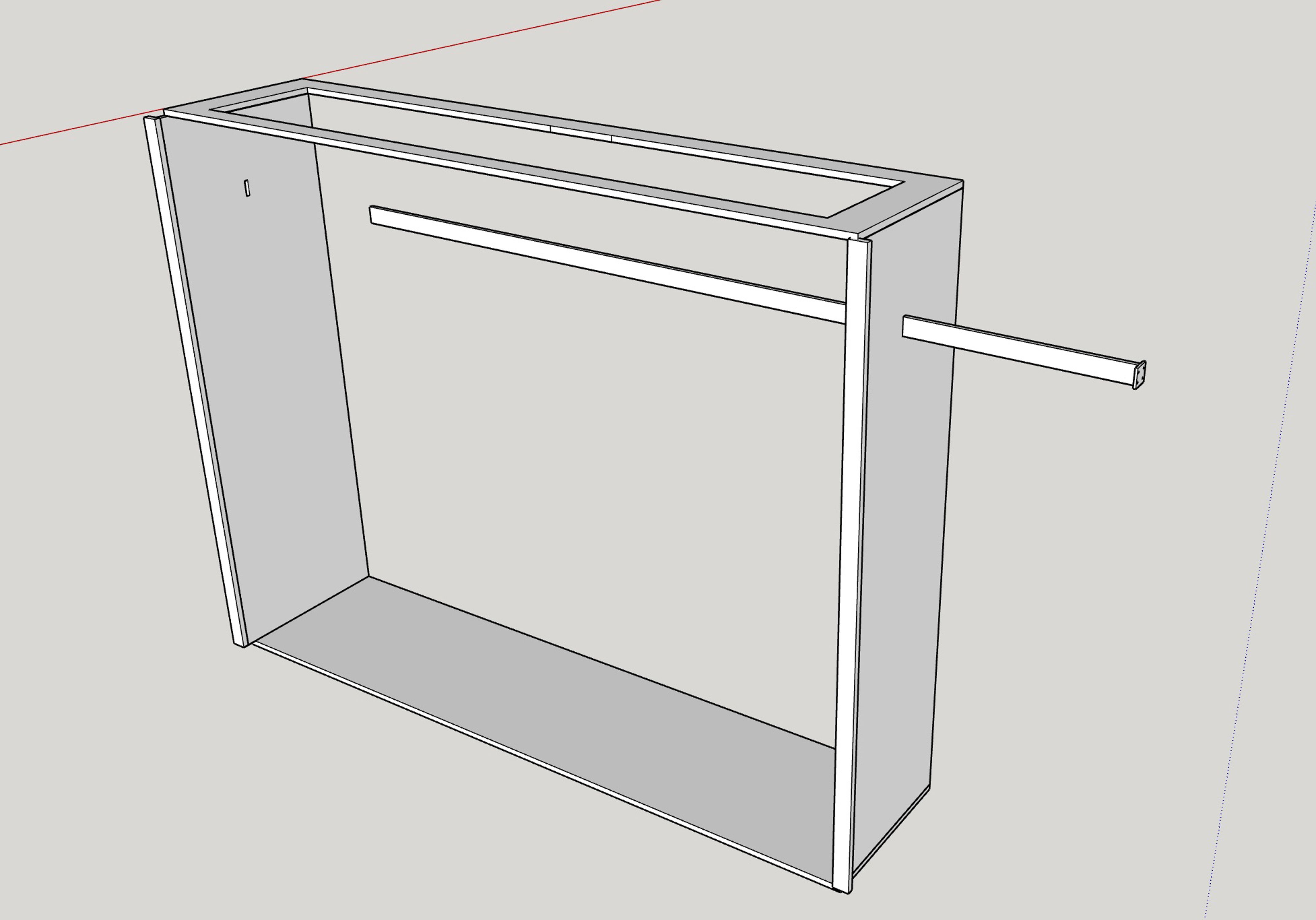 a drawing for a square cabinet, WOE, Width Over Ears