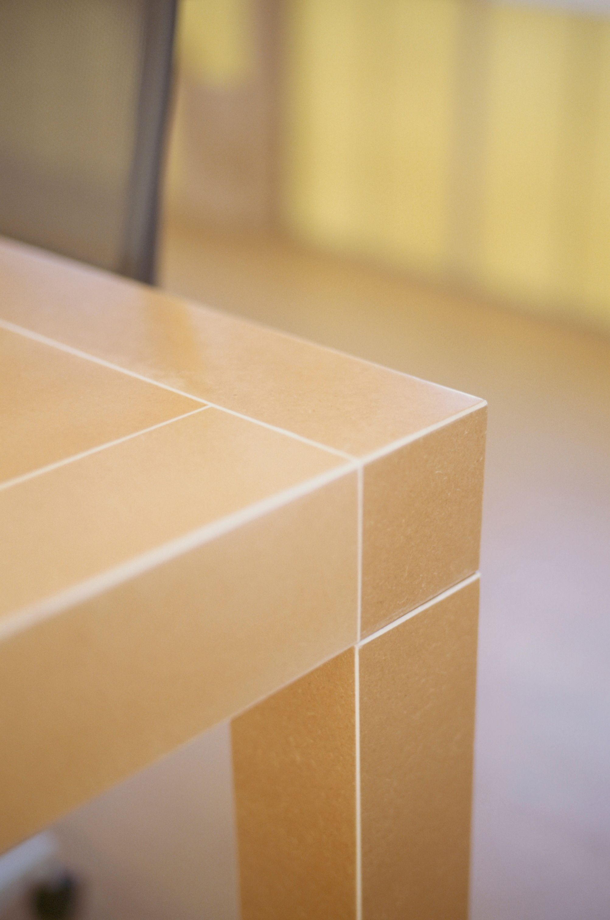 a close up detail of a mdf desk