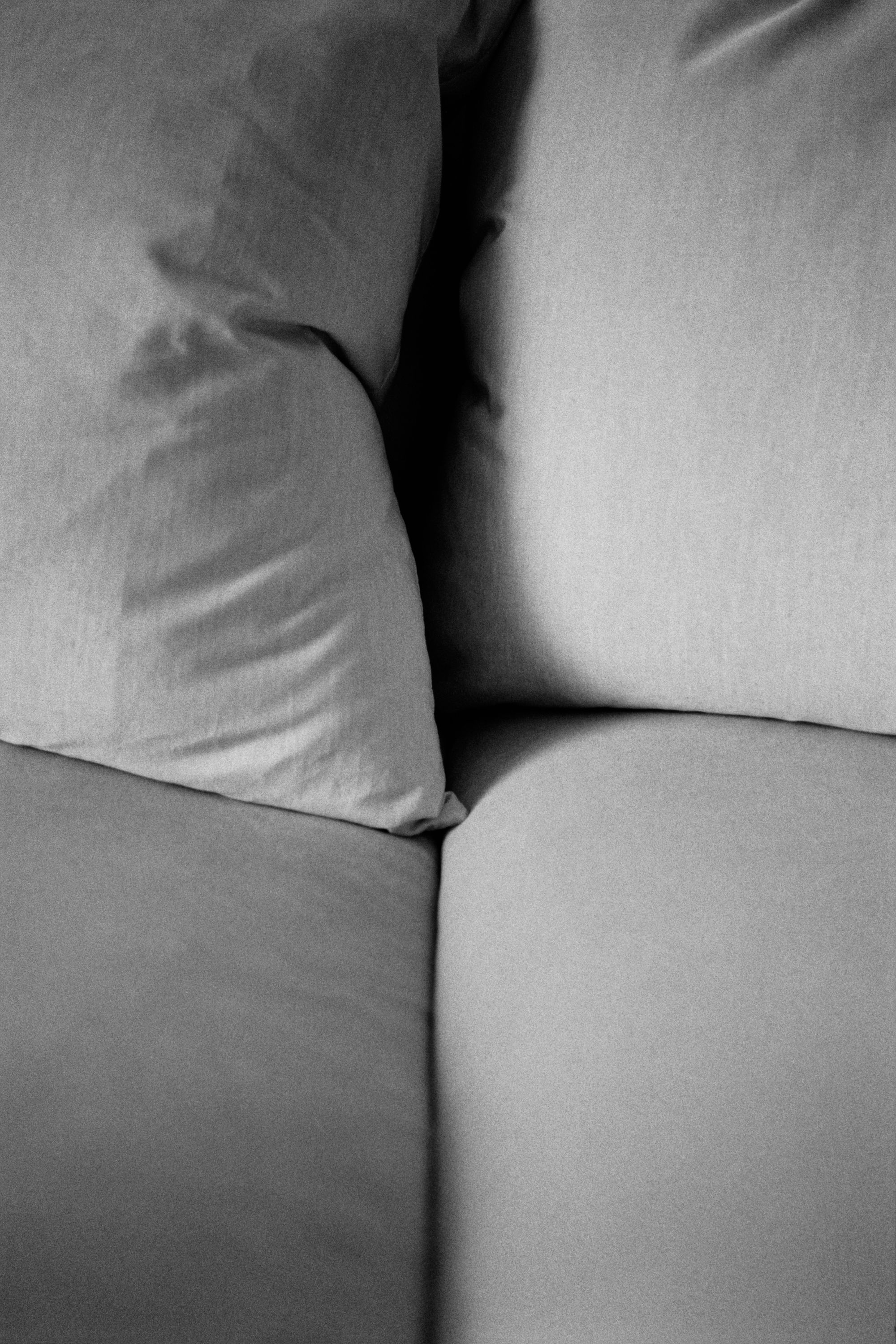 black and white image of a pillow