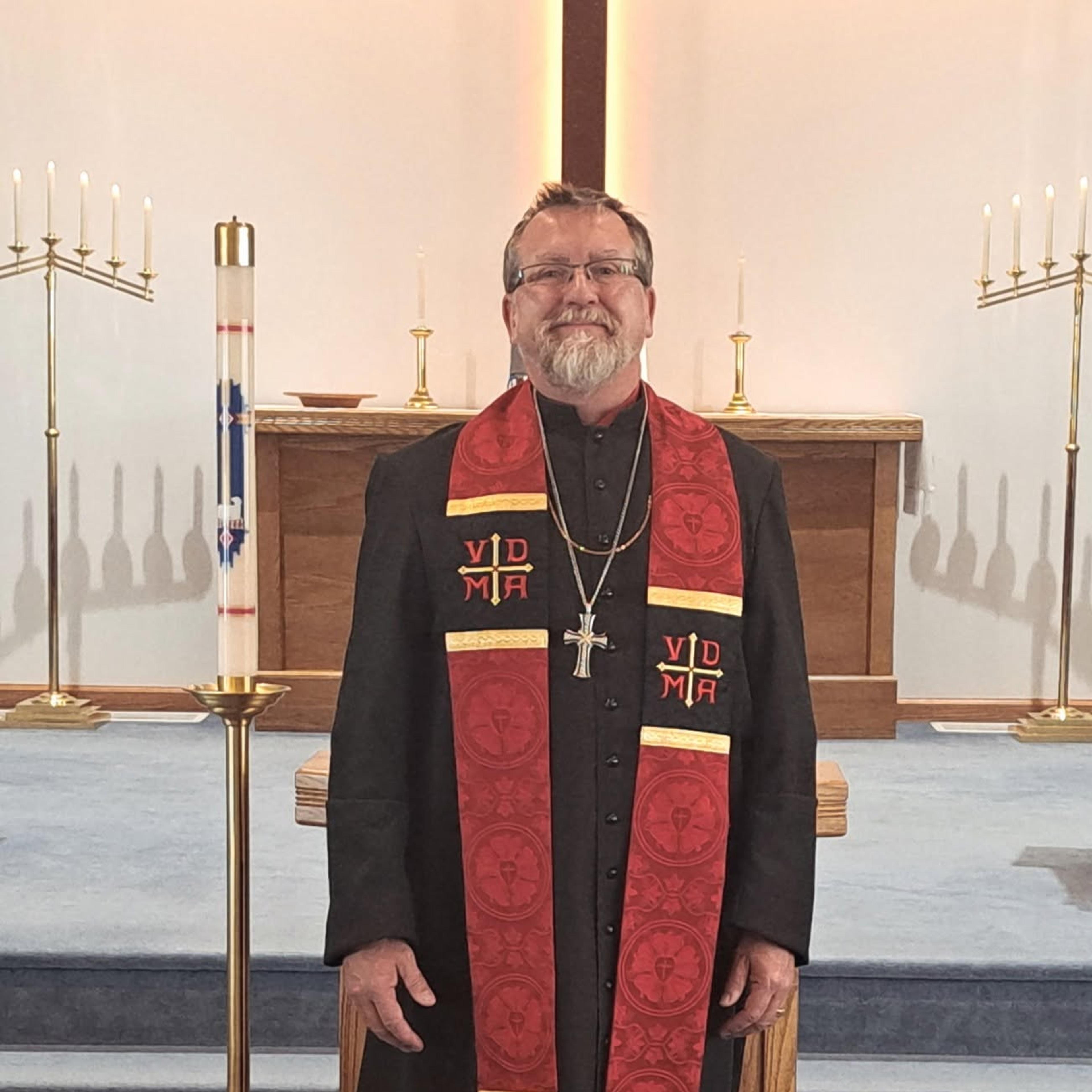 A picture of Pastor Zarling from his installation service at Lord of Lords