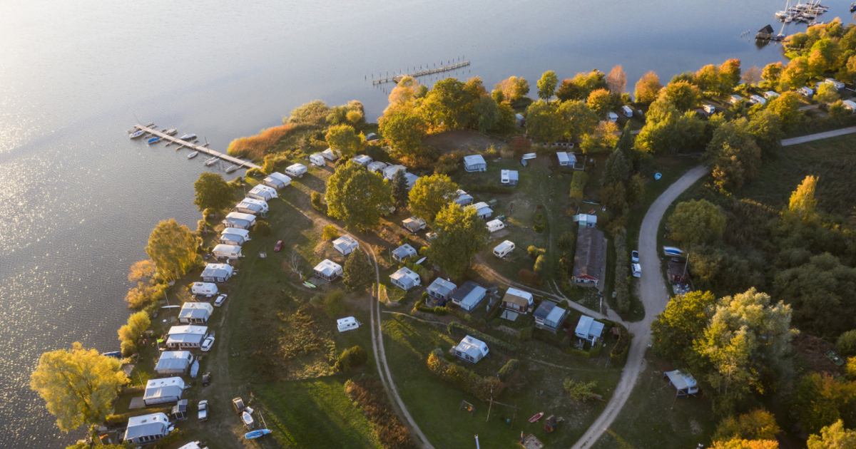 Aerial view of all campground sites.