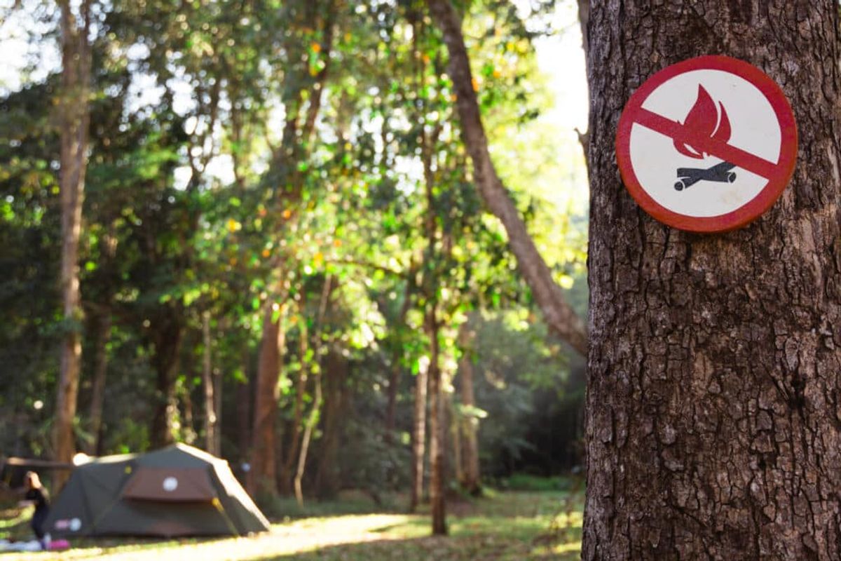 safety sign in a campground 