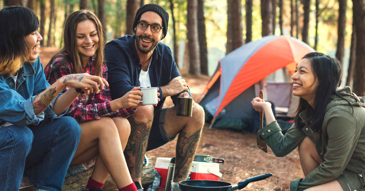Millennials camping