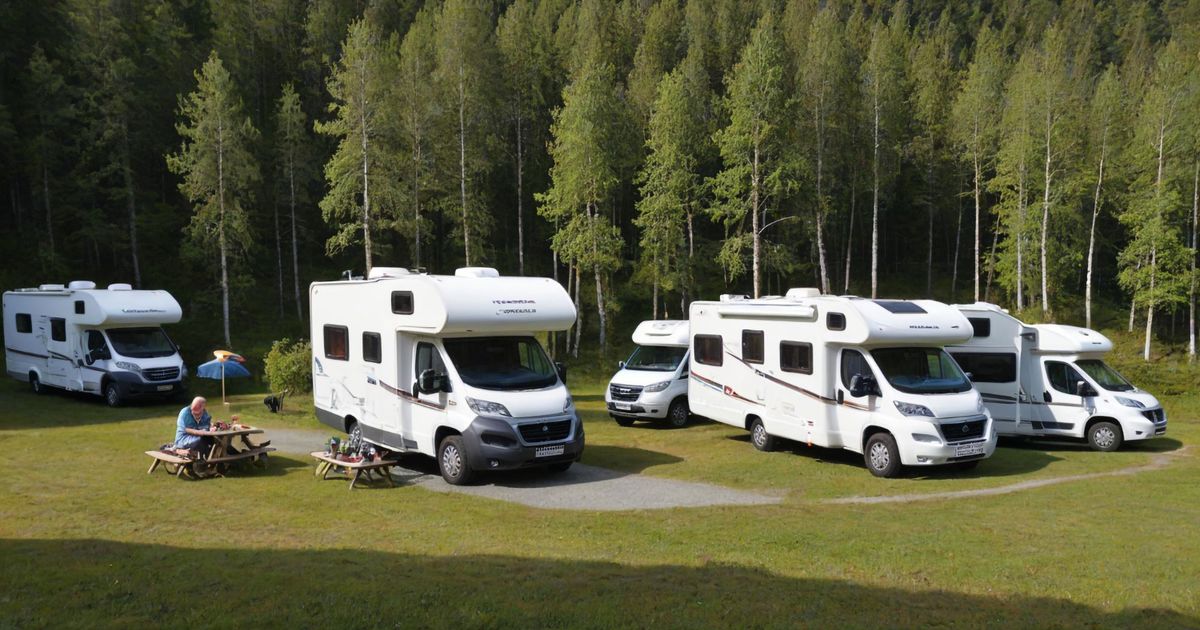 a group of camper vans staying in a camping site using reservation software